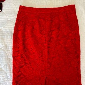 The Limited Red Lace Skirt (lined)